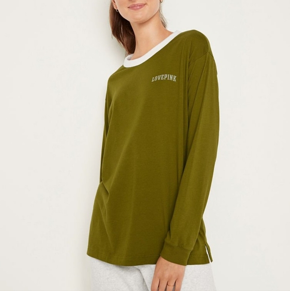 ✨️SOLD✨️PINK long sleeve campus ringer T-shirt - Picture 5 of 7